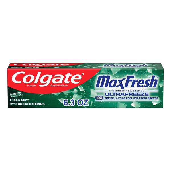 Colgate Max Fresh Whitening Anticavity Fluoride Toothpaste with Breath Strips, Clean Mint