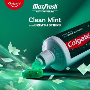 Colgate Max Fresh Whitening Anticavity Fluoride Toothpaste with Breath Strips, Clean Mint, 1 Each, 6.3 Ounces