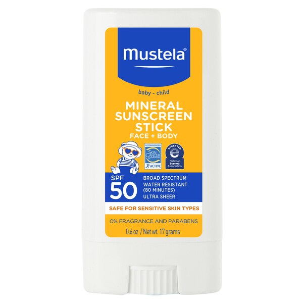Mustela Baby & Family Mineral Sunscreen Stick SPF 50 Broad Spectrum, 0.6 oz