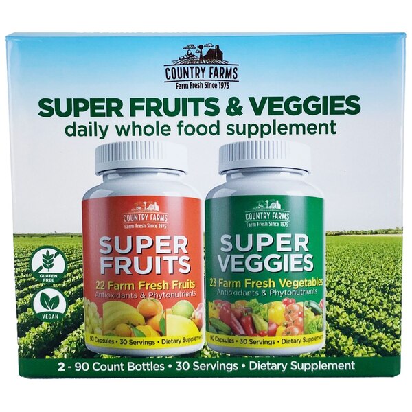 Country Farms Fruit & Veggie Capsules, 2 PK