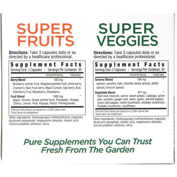 Country Farms Fruit & Veggie Capsules, 2 PK