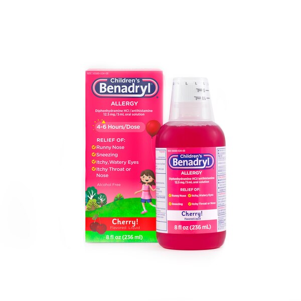 Benadryl Children's Allergy Antihistamine Liquid, Cherry, 8 OZ