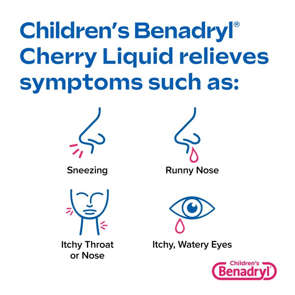 Benadryl Children's Allergy Antihistamine Liquid, Cherry, 8 OZ