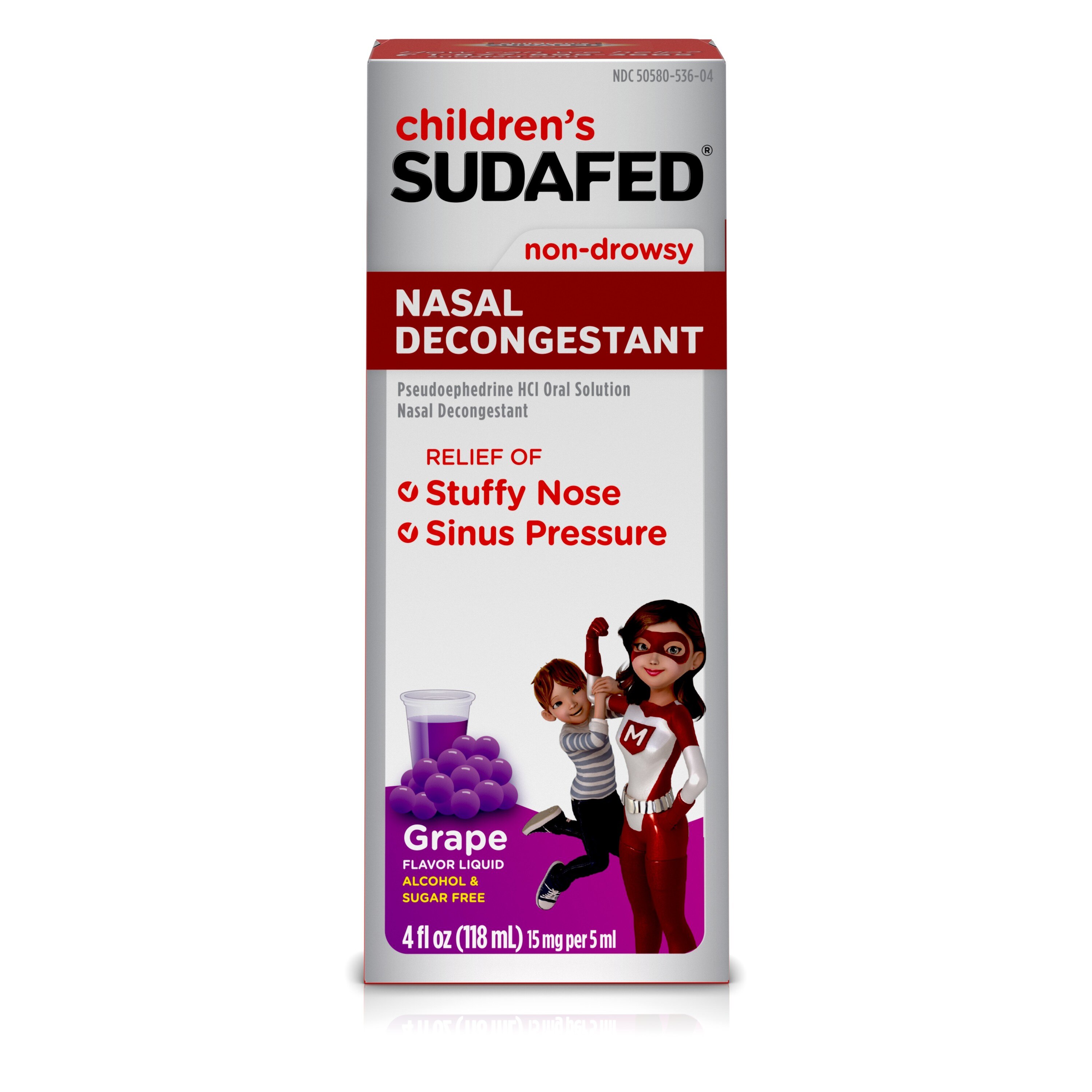 Children's Sudafed Non-Drowsy Nasal Decongestant, Grape, 4 OZ