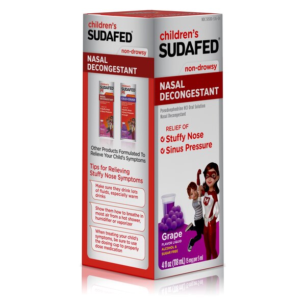 Children's Sudafed Non-Drowsy Nasal Decongestant, Grape, 4 OZ
