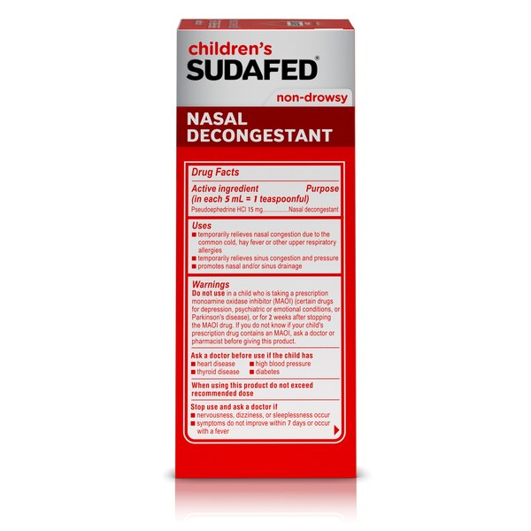 Children's Sudafed Non-Drowsy Nasal Decongestant, Grape, 4 OZ