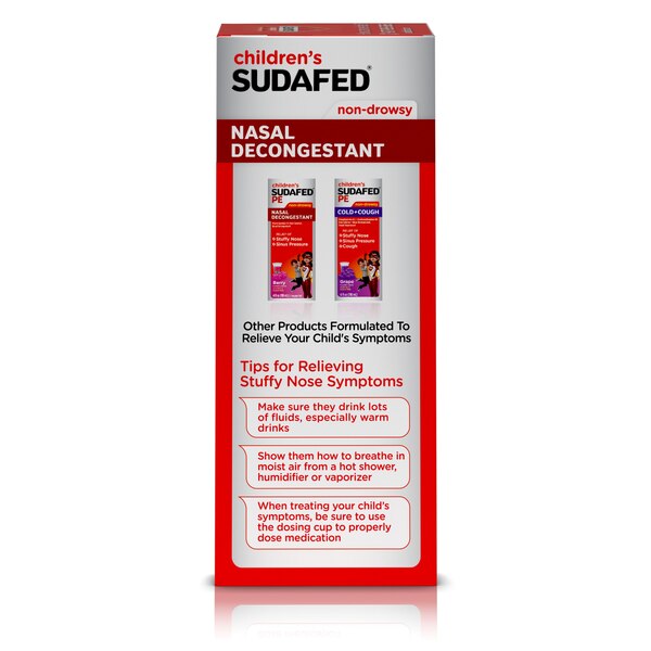 Children's Sudafed Non-Drowsy Nasal Decongestant, Grape, 4 OZ