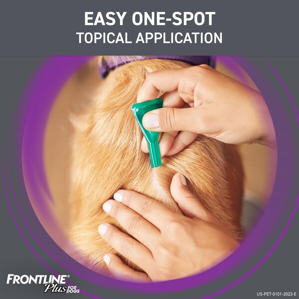 FRONTLINE Plus For Dogs Flea & Tick Large Breed Dog Spot Treatment, 45 - 88 lbs, 3 ct