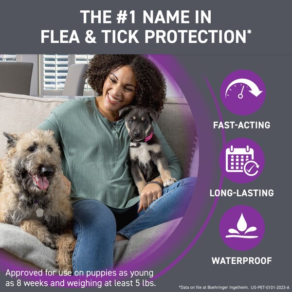 FRONTLINE Plus For Dogs Flea & Tick Large Breed Dog Spot Treatment, 45 - 88 lbs, 3 ct