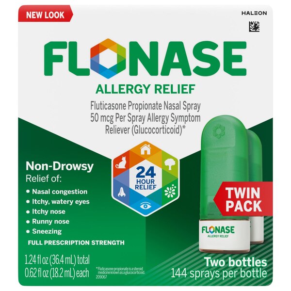 Flonase - Spray para el alivio de la alergia, no produce somnolencia, 24 horas, propionato de fluticasona, 50 mcg