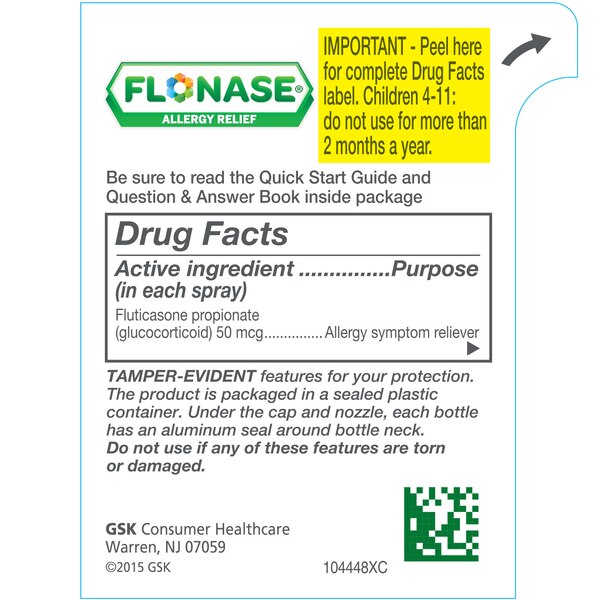 Flonase Children's 24HR Allergy Relief Spray, 50mcg Flucticasone Propionate, 72 Sprays