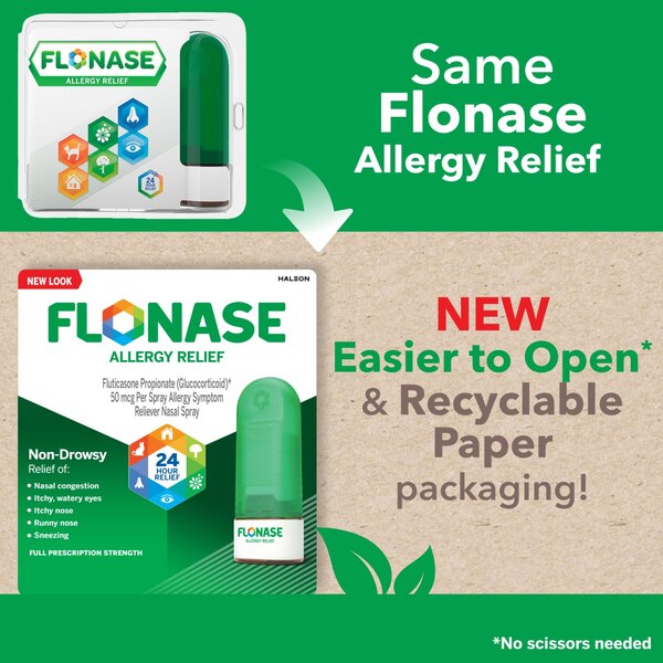Flonase - Spray para el alivio de la alergia, no produce somnolencia, 24 horas, propionato de fluticasona, 50 mcg