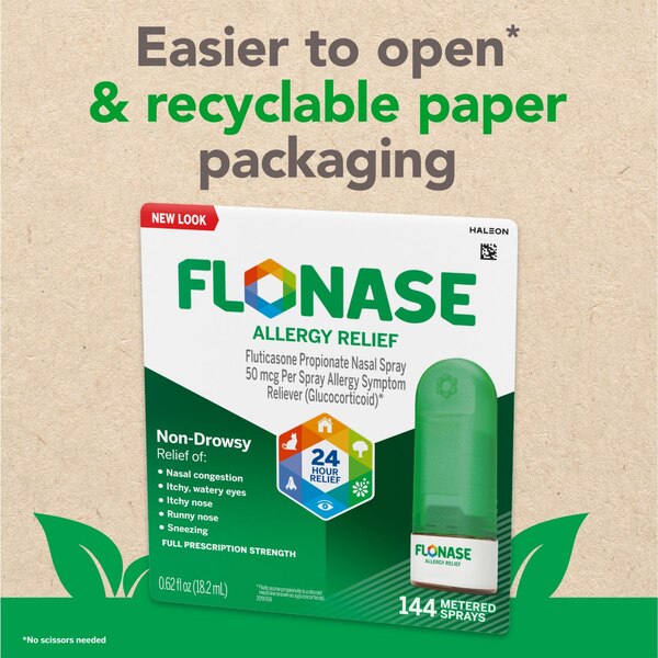Flonase - Spray para el alivio de la alergia, no produce somnolencia, 24 horas, propionato de fluticasona, 50 mcg
