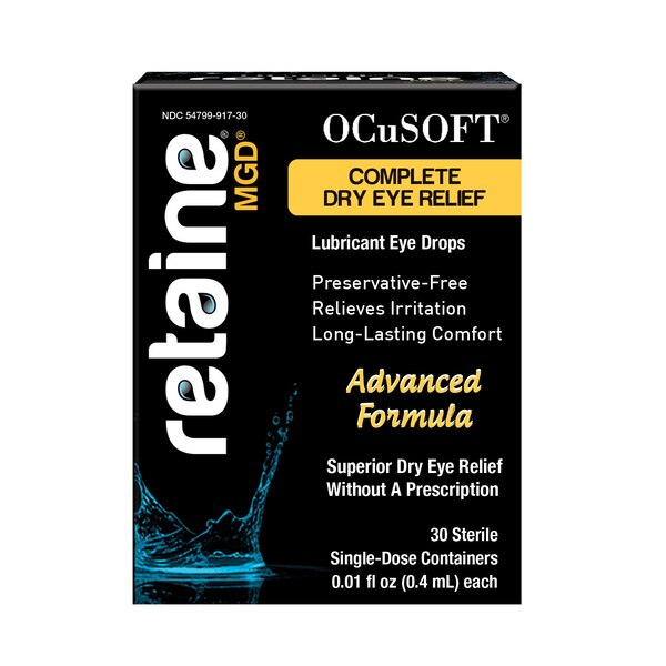 Retaine MGD Dry Eye Relief Lubricant Eye Drops, 30CT