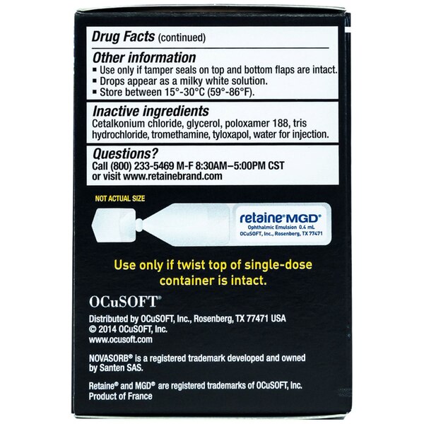 Retaine MGD Dry Eye Relief Lubricant Eye Drops, 30CT