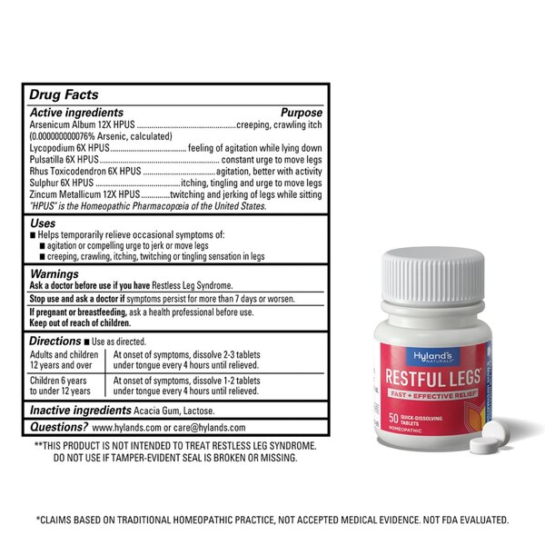 Hyland's Restful Legs Quick-Dissolving Tablets, 50 CT