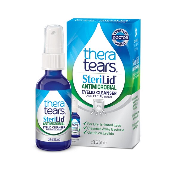 TheraTears SteriLid Antimicrobial Eyelid Cleanser and Facial Wash, 2 FL OZ