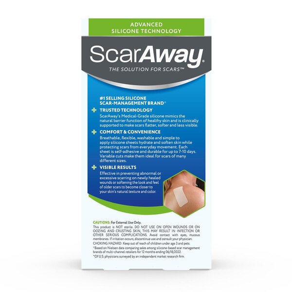 ScarAway Silicone Scar Sheets Variety Pack, 8 CT