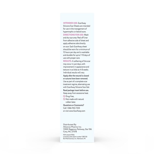ScarAway Silicone Scar Sheets for C-Section, 4 CT