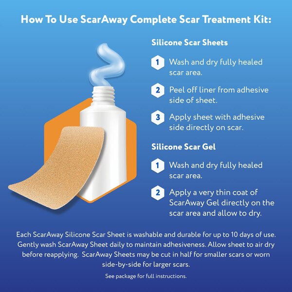 ScarAway Complete Scar Treatment Kit 0.35oz Gel + Sheets