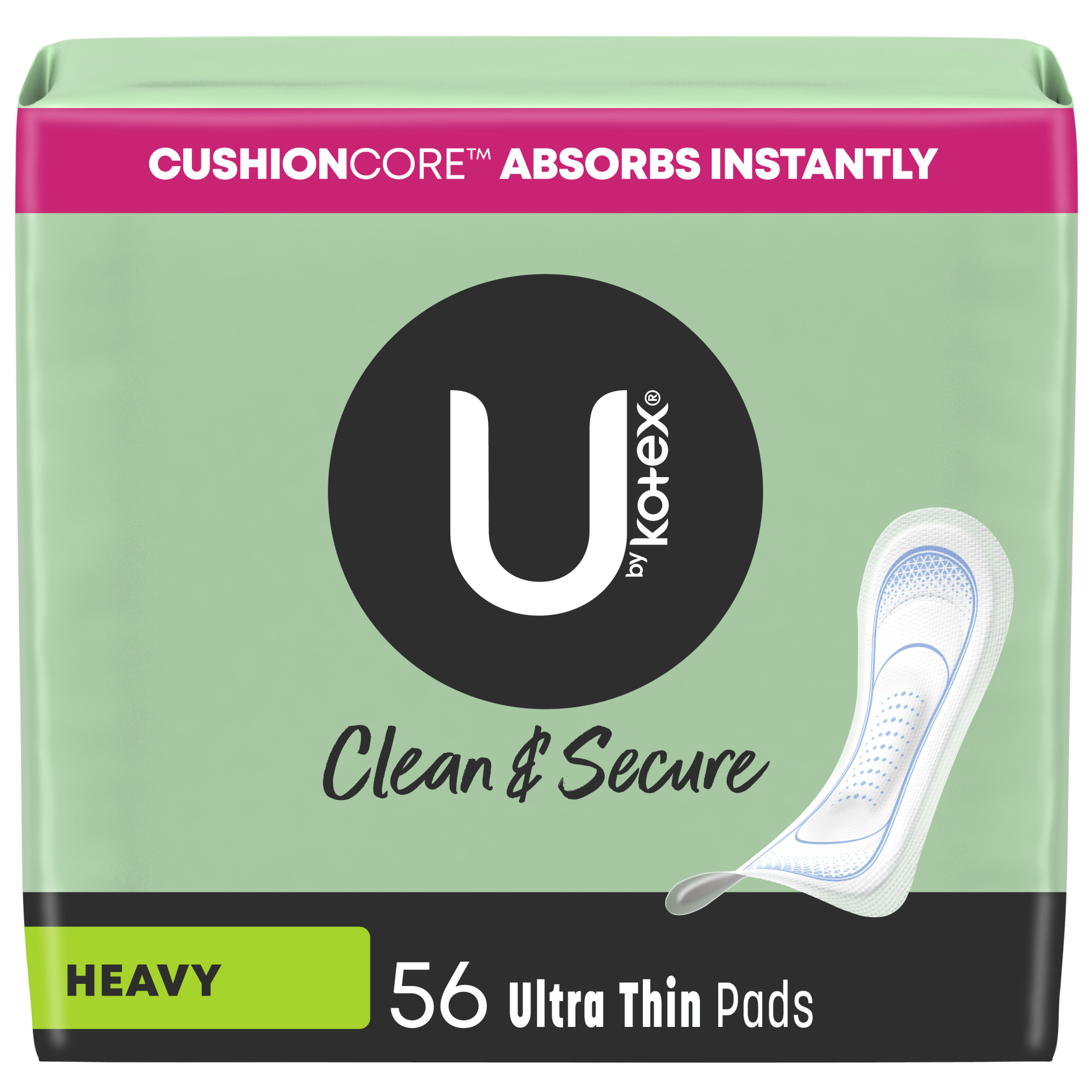 U by Kotex Security Ultra Thin Long Pads, Unscented, Heavy Flow
