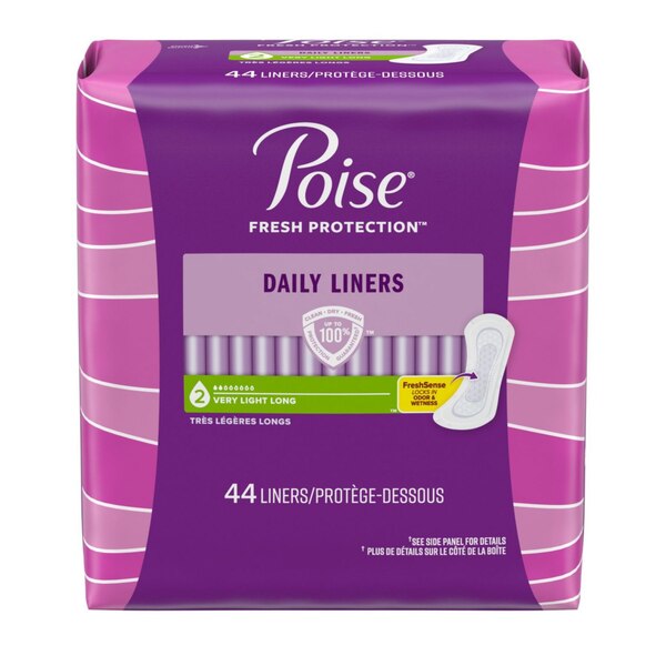 Poise Daily Incontinence Panty Liners Very Light Absorbency