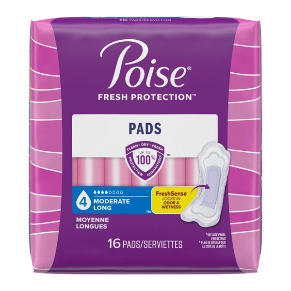 Poise Incontinence Pads Moderate Absorbency