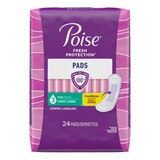 Poise Ultra Thin Long Length Pads, Light Absorbancy, 24 CT, thumbnail image