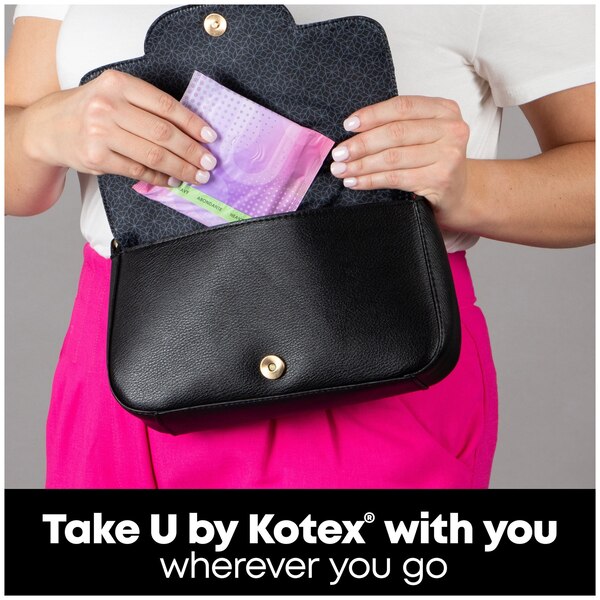 U by Kotex CleanWear Ultra Thin Pads with Wings, Heavy Flow, Fragrance-Free, 16 Count