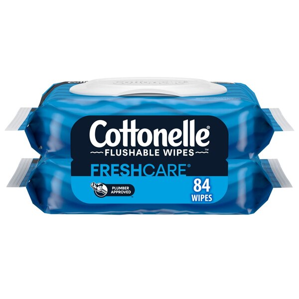 Cottonelle Fresh Care 2-Pack Flushable Wet Wipes, 42 wipes per pack (84 total)