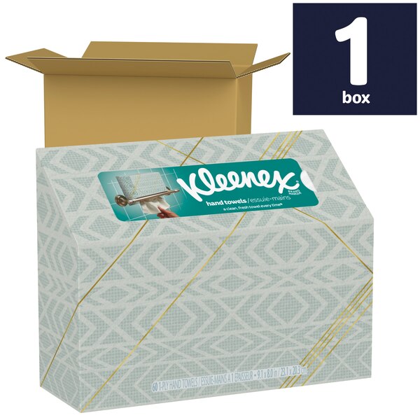 Kleenex Disposable Paper Hand Towels, Assorted Designs, 1 Box (60 total towels)