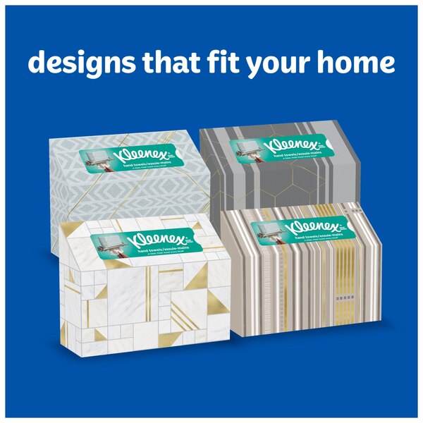 Kleenex Disposable Paper Hand Towels, Assorted Designs, 1 Box (60 total towels)