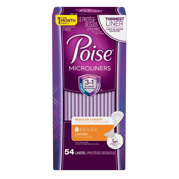Poise Microliners, Incontinence Panty Liners Lightest Absorbency
