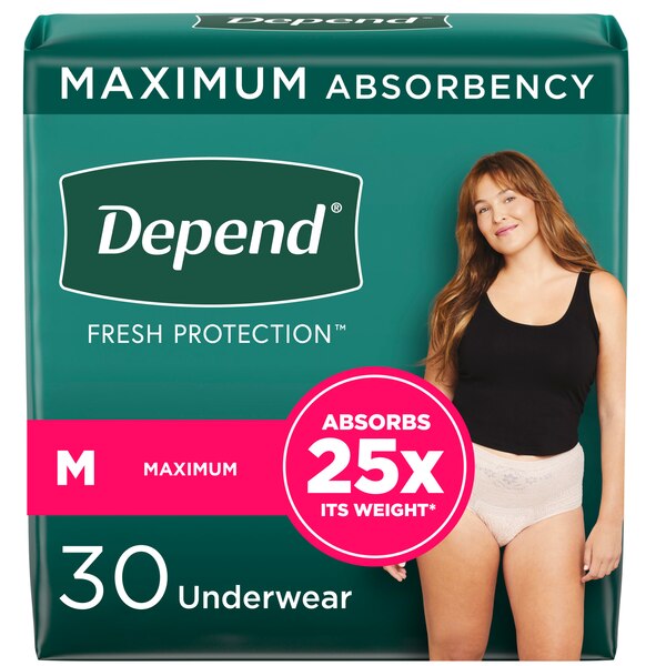 Depend FIT-FLEX Incontinence Underwear for Women Maximum Absorbency