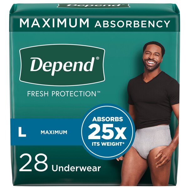 Depend FIT-FLEX - Ropa interior masculina para la incontinencia, Maximum Absorbency