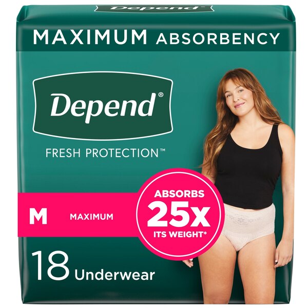 Depend FIT-FLEX Incontinence Underwear for Women Maximum Absorbency