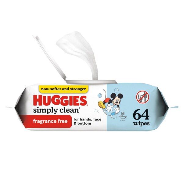 Huggies Simply Clean Baby Wipes, 64 CT