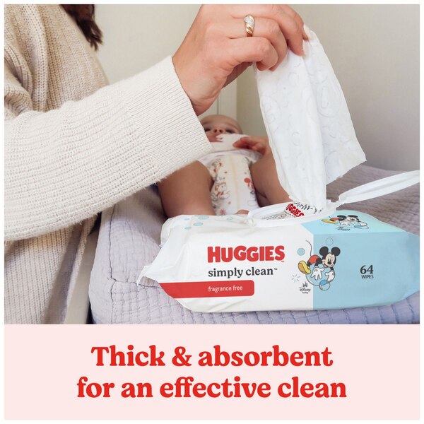 Huggies Simply Clean Baby Wipes, 64 CT