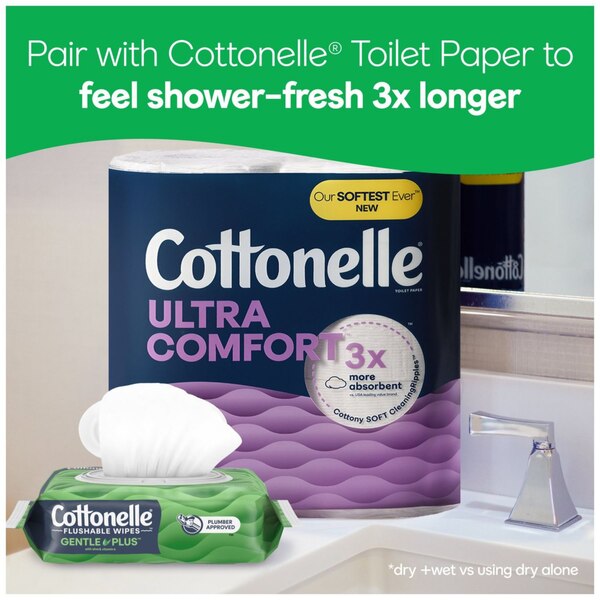 Cottonelle GentlePlus Flushable Wet Wipes, 2 ct (84 wipes total)