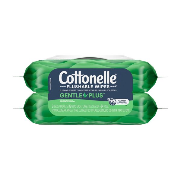 Cottonelle GentlePlus Flushable Wet Wipes, 2 ct (84 wipes total)