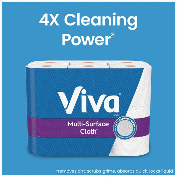 Viva Multi-Surface Cloth Paper Towels, Choose-A-Sheet, 6 Big Rolls