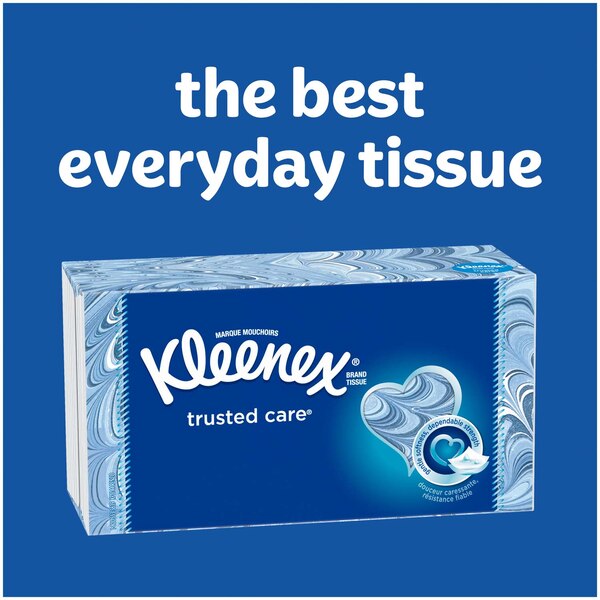 Kleenex Trusted Care Everyday Facial Tissues, 1 Flat Box (160 tissues)