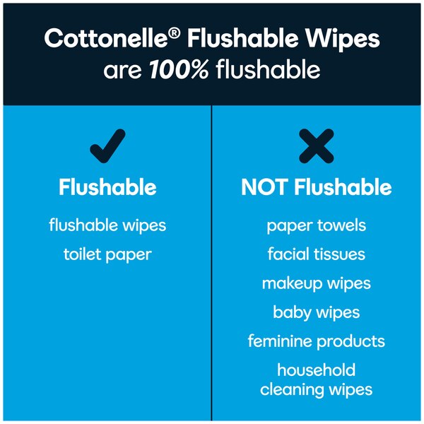 Cottonelle XL Flushable Wet Wipes, Adult Wipes Large, 1 Flip-Top Pack, 45 Wipes per Pack