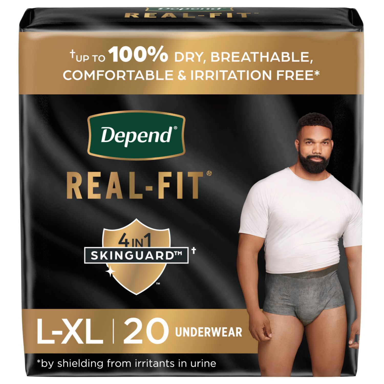 Depend Real Fit for Men Incontinence Briefs Maximum Absorbency