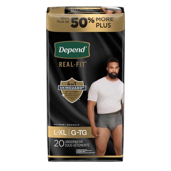 Depend Real Fit for Men Incontinence Briefs Maximum Absorbency