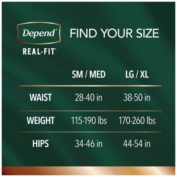 Depend Real Fit for Men Incontinence Briefs Maximum Absorbency