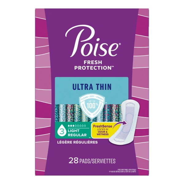 Poise Ultra Thin Incontinence Pads Light Absorbency