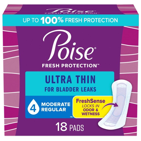 Poise Ultra Thin Incontinence Pads Moderate Absorbency
