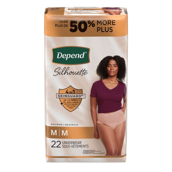 Depend Silhouette Adult Incontinence and Postpartum Underwear for Women Maximum Absorbency