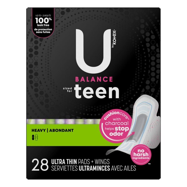 U by Kotex Ultra Thing Teen Pads, with Wings, Unscented, Extra Absorbency